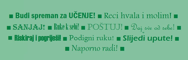 Univerzalna pravila za svaki razred